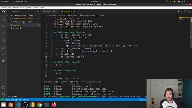 Como pintar en el canvas de Kivy, creamos una aplicación que reconoce lo que escribo con IA смотреть онлайн
