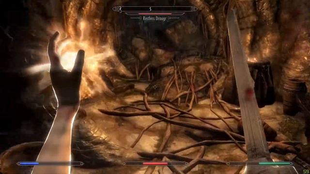 Skyrim: Survival mode, Adept, Naked, Wooden-Sword-Only, Part 3 (Bleak Falls Barrow) смотреть онлайн