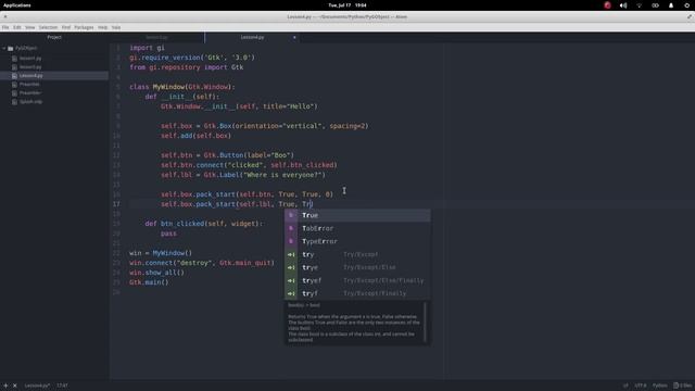 PyGObject Lesson 4 Labels 1 Gtk and Python смотреть онлайн