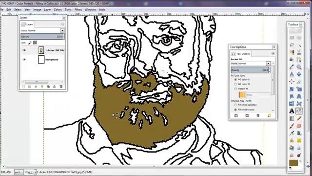 #2 GIMP Color Portrait 3 Filling Contiguous Areas With Color смотреть онлайн