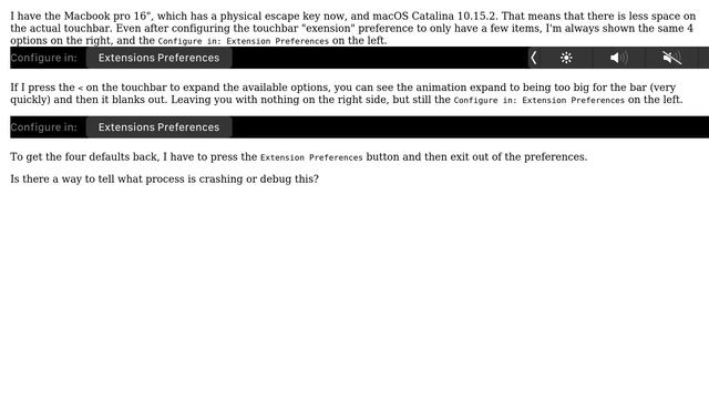 Apple: Touchbar On Macbook Pro 16