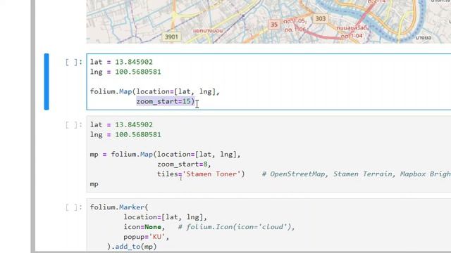 [python] การวาดแผนที่โดยใช้ folium EP1/2 смотреть онлайн
