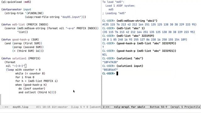 Решаем Advent of Code 2016 на Common Lisp: Задача дня №5 смотреть онлайн