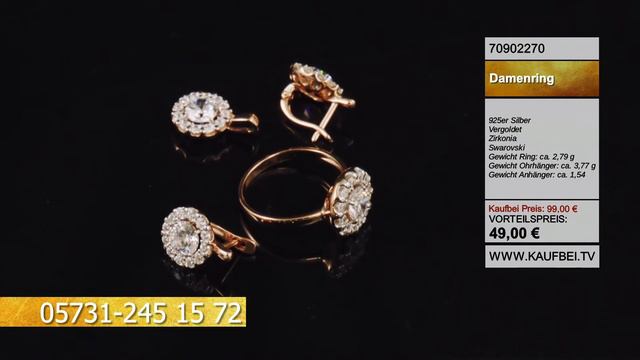 Damenring vergoldet aus 925 Silber mit Zirkonia Swarovski | Kaufbei Schmuck 70902270 смотреть онлайн