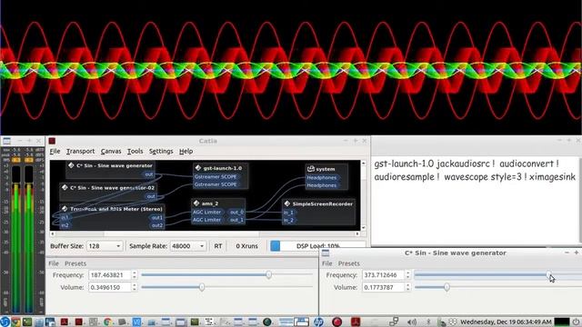 Gstreamer Audio Oscilloscope - brief demo of this software APP смотреть онлайн