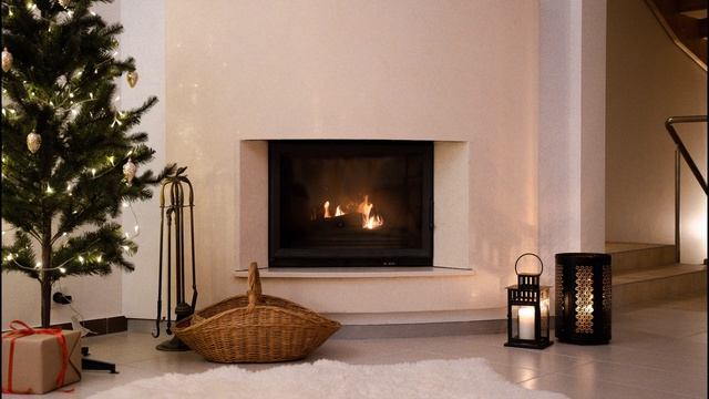 Christmas in front of the fireplace. Ambient music for Work, Reading, Studying, Concentration 4K смотреть онлайн