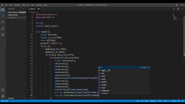 Design a Spinning 3D Donut using C Code | Code Obfuscation смотреть онлайн