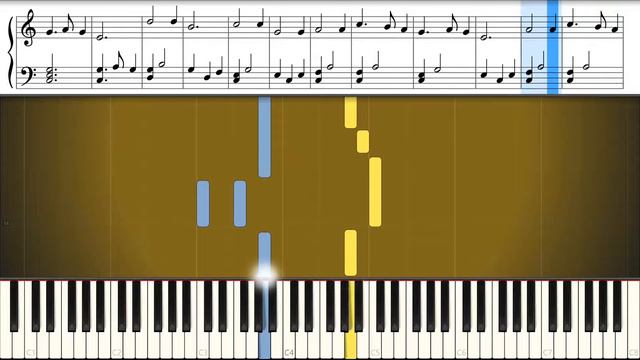 Silent Night (easy piano tutorial slow) смотреть онлайн