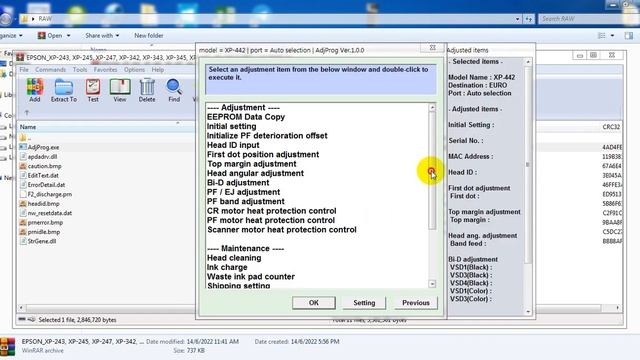 Reset Epson XP-243, XP-245, XP-247, XP-342, XP-343, XP-345, XP-442, XP-445 ADJPROG EURO Ver.1.0.0 смотреть онлайн