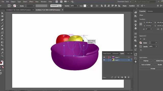 Adobe Illustrator CC 2018 | 3D Effects | Revolve Effect | English Sound смотреть онлайн