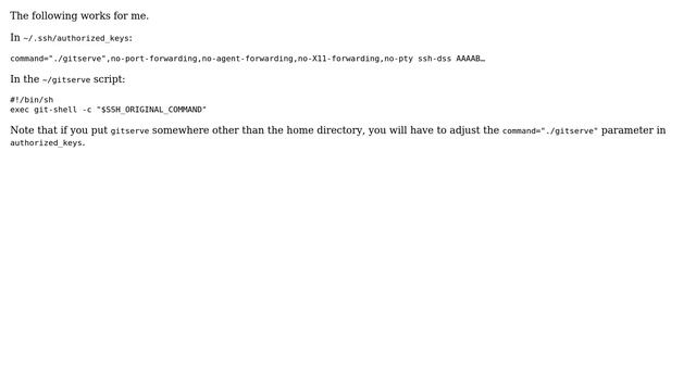 Can you specify git-shell in .ssh/authorized_keys to restrict access to only git commands via ssh? смотреть онлайн