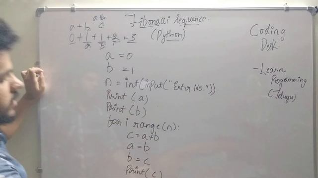 Python Programs | 6.Fibonacci Sequence in Python Programming | In Telugu | By Coding Desk смотреть онлайн
