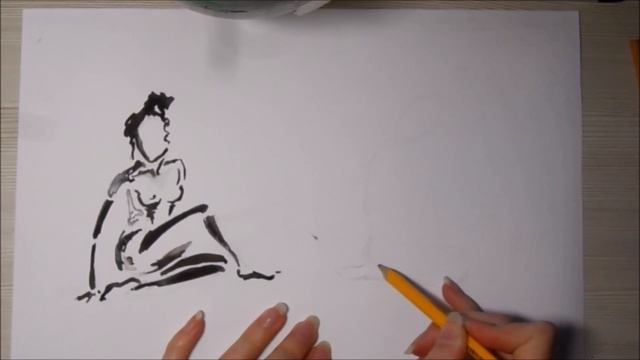 Набросок девушки/Акварель смотреть онлайн