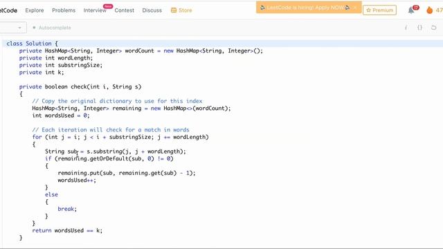 substring with concatenation of all words| leetcode | java смотреть онлайн