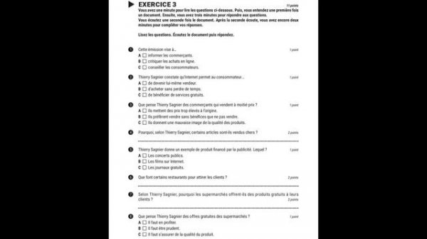 DELF B1 - Compréhension de l'orale [No. 03] | DELF B1 Listening Practice Test Online