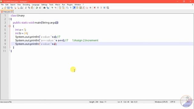 16 Unary Operator in Java смотреть онлайн