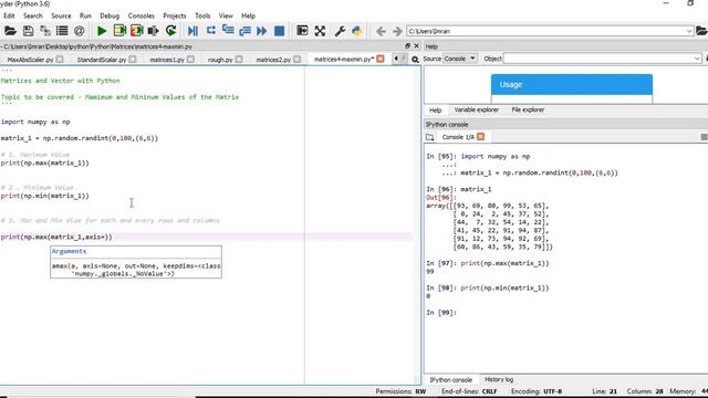 Maximum and Minimum Values of a Matrix using Python - P4 смотреть онлайн