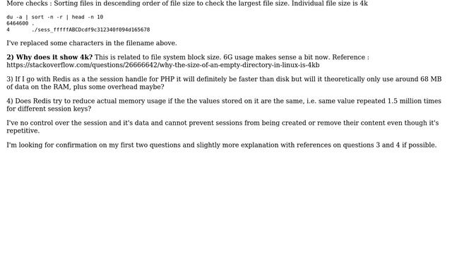 PHP 1.5m session files. Size on disk greater than actual content. Should I go Redis? смотреть онлайн