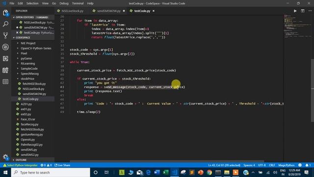 Real time SMS/Alert at stock price threshold value using python and web scraping смотреть онлайн