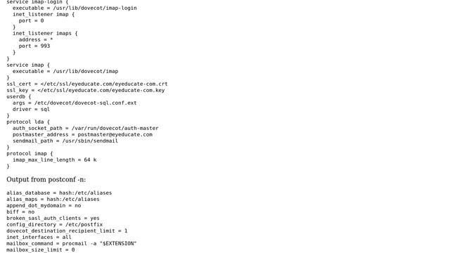 Postfix with SASL and Dovecot 2 configuration смотреть онлайн