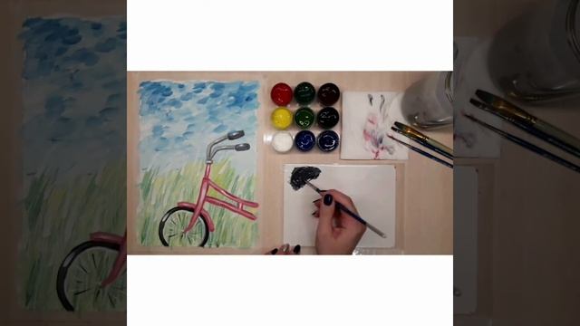 #Рисуемпростовелосипед Рисуем велосипед с корзиной УСКОРЕННО. Как нарисовать велосипед?? смотреть онлайн