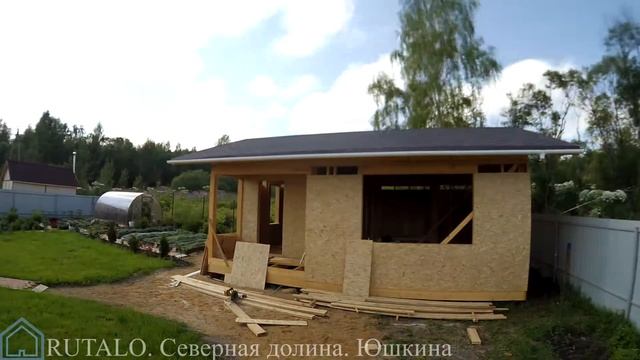 Финиш. Монтаж ОСП для каркасной бани 6х8