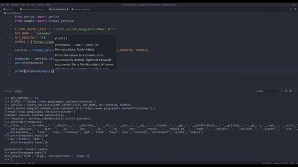 Google Calendar API in Python | List All Calendars