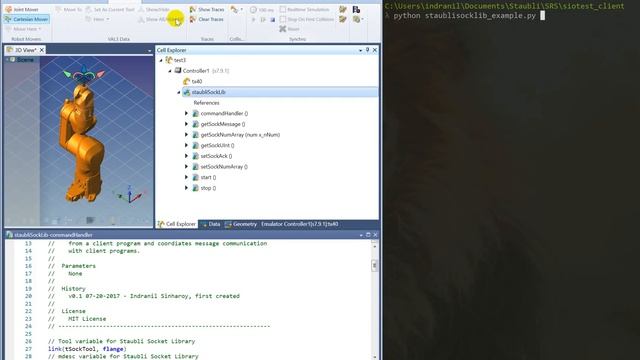 StaubliSocketLib example using Python смотреть онлайн