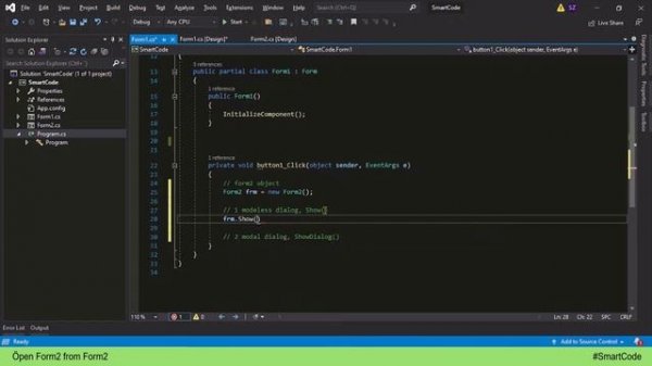 How to open Form2 from Form1 in WIndows Form Application | C# Windows Form