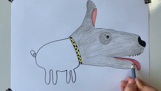 Как рисовать и раскрашивать собаку из руки (рисунки для детей), изучаем цвета смотреть онлайн