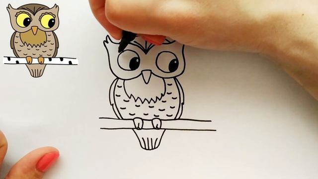 Как нарисовать сову? Рисуем совушку смотреть онлайн