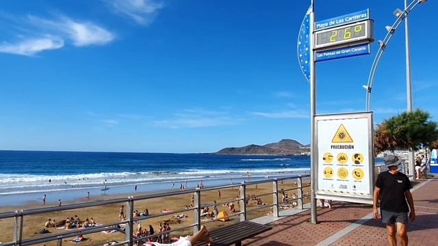 Прогулка по набережной г.Лас Пальмас, Гран Канария. Лас Кантерас, апрель 2021. смотреть онлайн