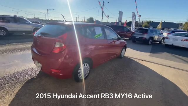 2015 Hyundai Accent RB3 MY16 Active Red 6 Speed CVT Auto Sequential Hatchback