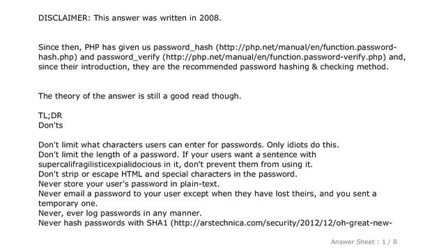 PHP : Secure hash and salt for PHP passwords смотреть онлайн