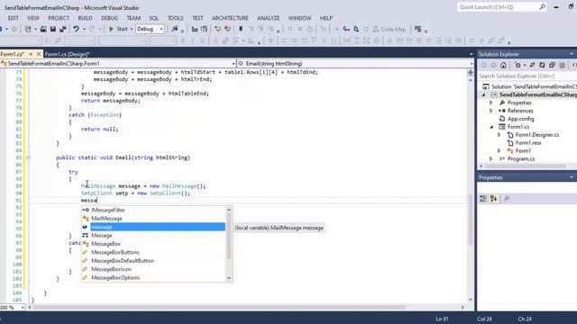 C# Send Table Format Email In Windows Forms, With embeded HTML TABLE смотреть онлайн
