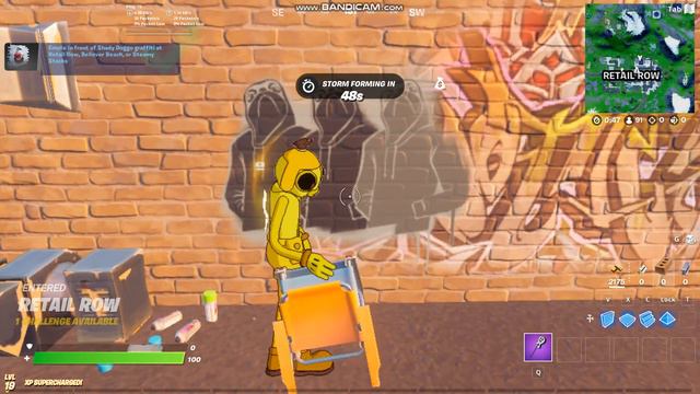 Emote in Front of Shady Doggo Graffiti at Retail Row, Sweaty Sands, or Steamy Stacks /Fortnite C2S8 смотреть онлайн