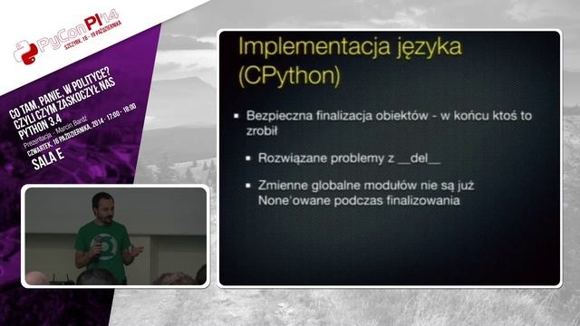 PyCon PL 2014 "Co tam, panie, w polityce? Czyli czym zaskoczył nas Python 3.4" [PL] смотреть онлайн