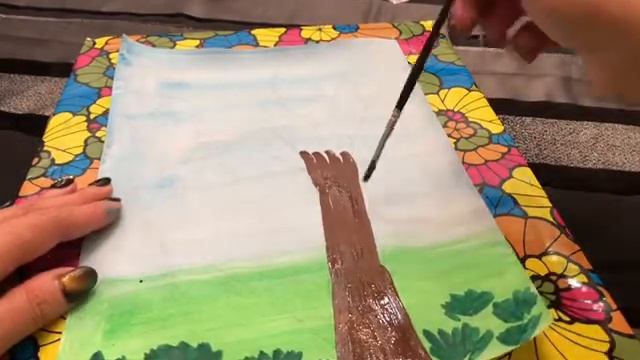 Рисование для старшей группы «Цветущее дерево»