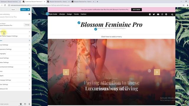 How to change your website color and fonts | Blossom Feminine Pro WordPress Theme смотреть онлайн