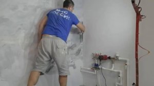 Венецианская штукатурка Parade ICE в ванной комнате. Нанесение китайским шпателем.