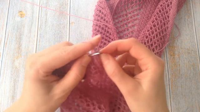 Ажурный узор для шарфа из тонкой пряжи\ подробный мастер класс \ простой узор спицами для начинающи смотреть онлайн