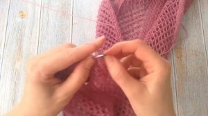 Ажурный узор для шарфа из тонкой пряжи\ подробный мастер класс \ простой узор спицами для начинающи