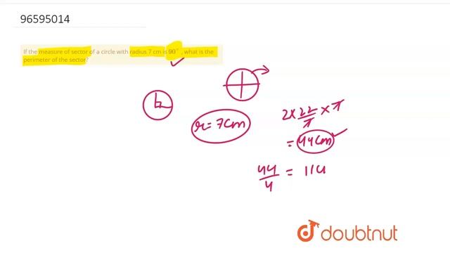 If the measure of sector of a circle with radius 7 cm is `90^@` , смотреть онлайн