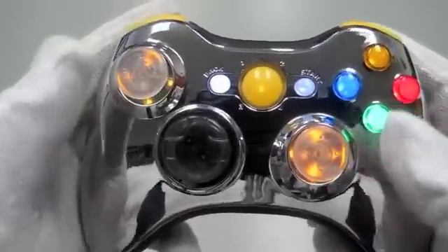 Custom Xbox 360 Controller : Chrome Yellow with LEDs смотреть онлайн