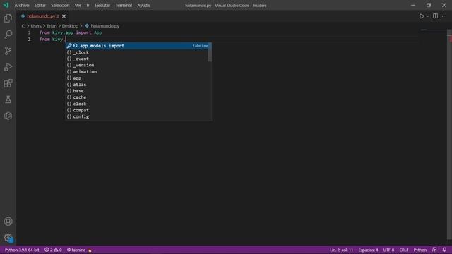 CURSO DE KIVY CON PYTHON - Hola mundo смотреть онлайн