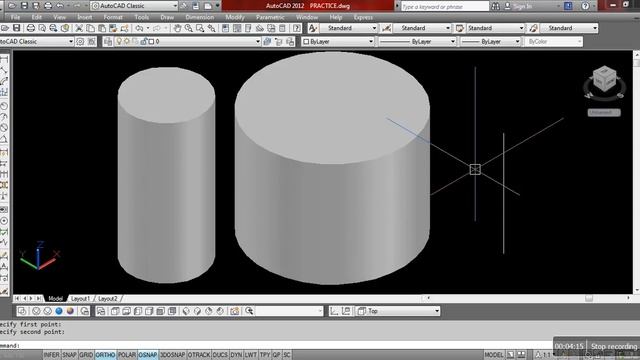 Autocad 3D modeling Cylinder Command || how to create 3D cylinder in autocad || cylinder command смотреть онлайн