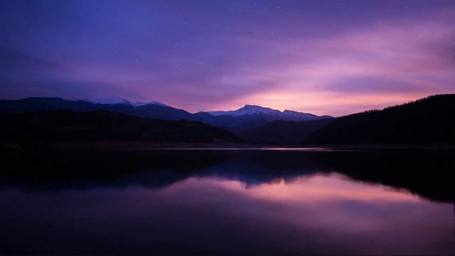 mountains lake night reflection смотреть онлайн