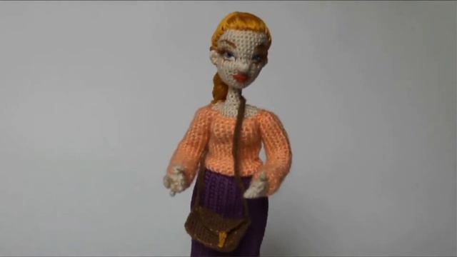 Каркасная вязаная кукла амигуруми. Обзор готовой работы. смотреть онлайн