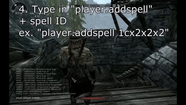 Skyrim - Console Spell Testing Tutorial