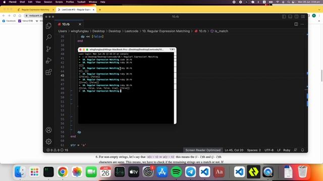 Solving Regular Expression Matching in Ruby on LeetCode (Dynamic Programming) смотреть онлайн